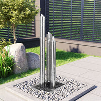 Thumbnail for Gartenbrunnen Silbern 48x34x123 cm Edelstahl