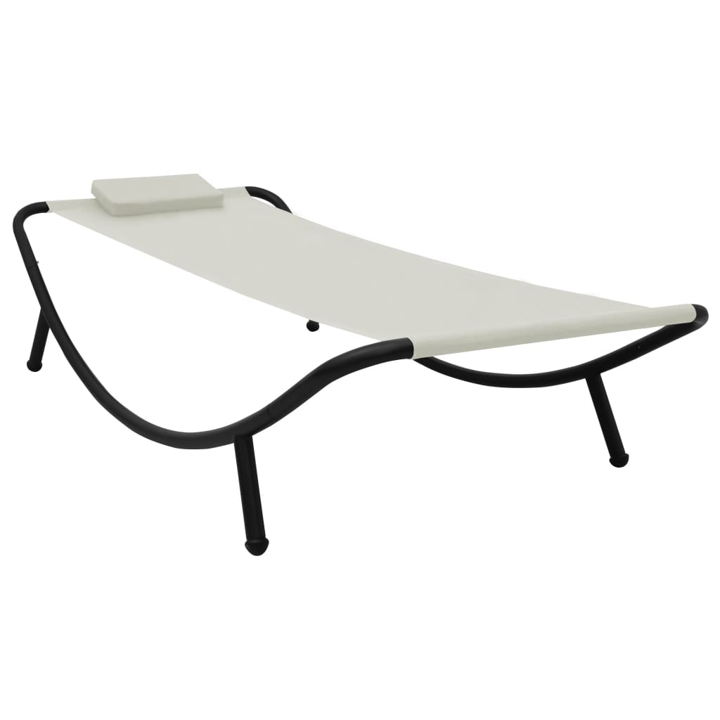 Gartenbett Creme 200 x 90 cm Stahl