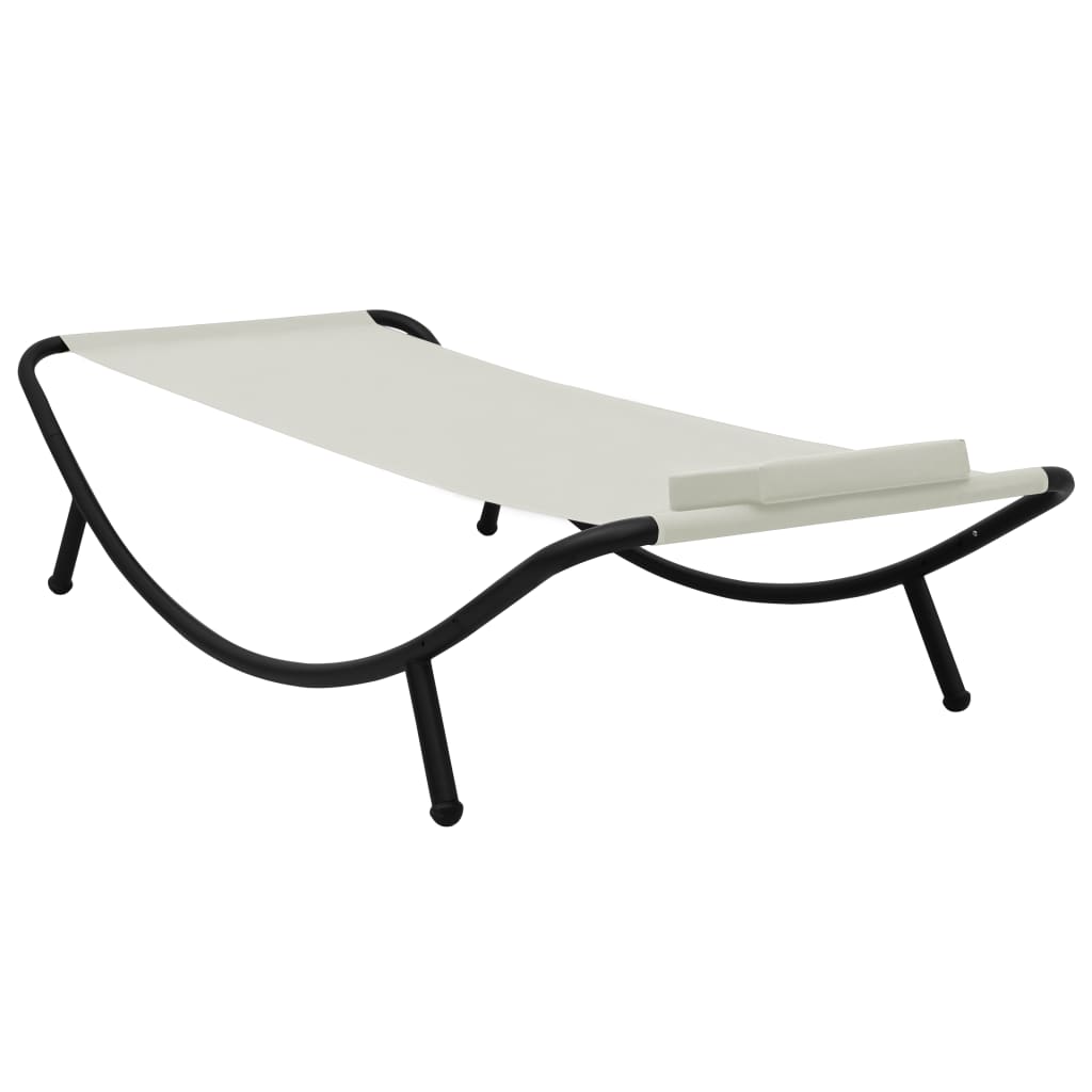 Gartenbett Creme 200 x 90 cm Stahl