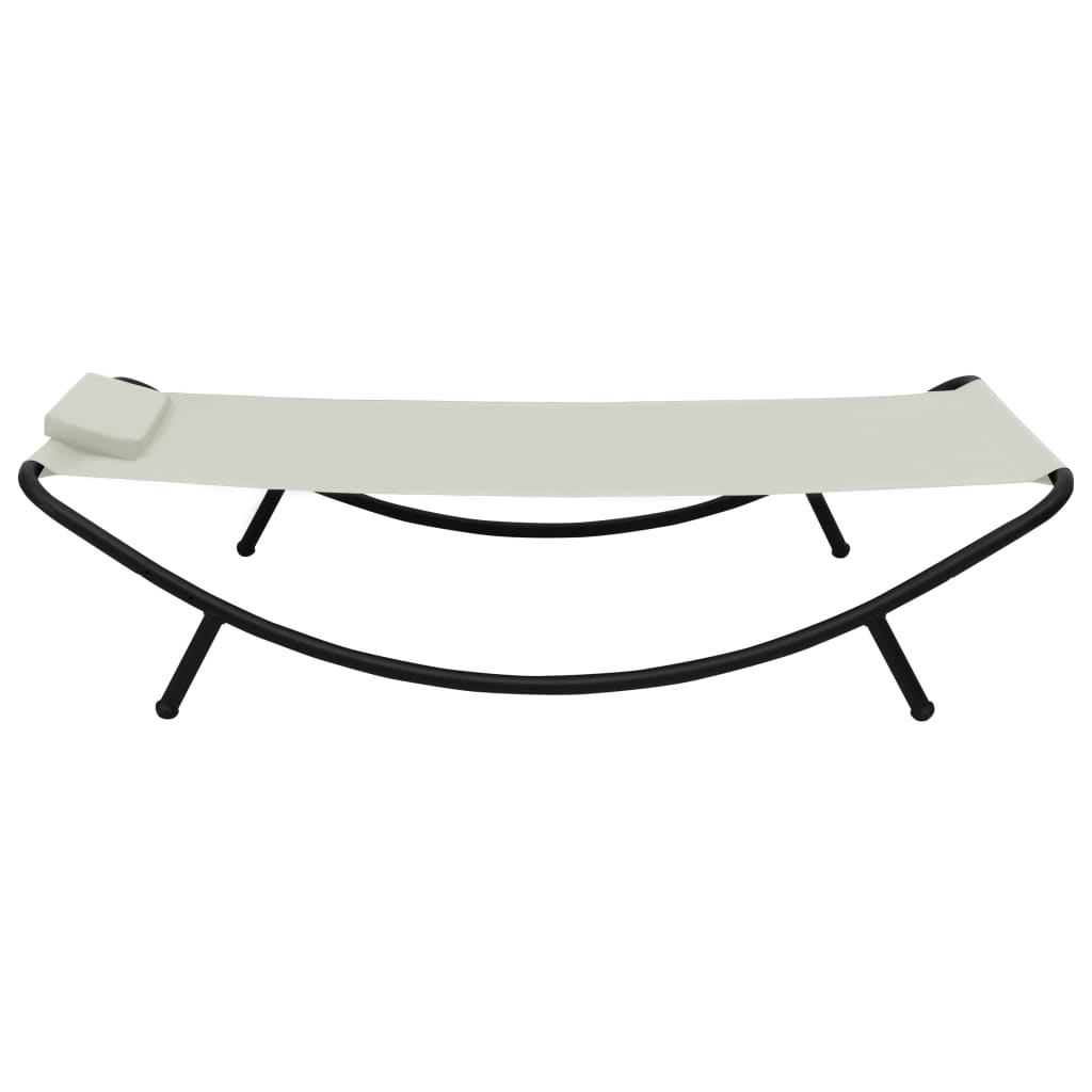 Gartenbett Creme 200 x 90 cm Stahl