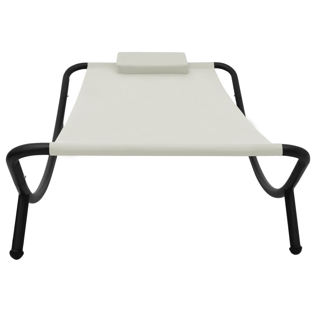 Gartenbett Creme 200 x 90 cm Stahl