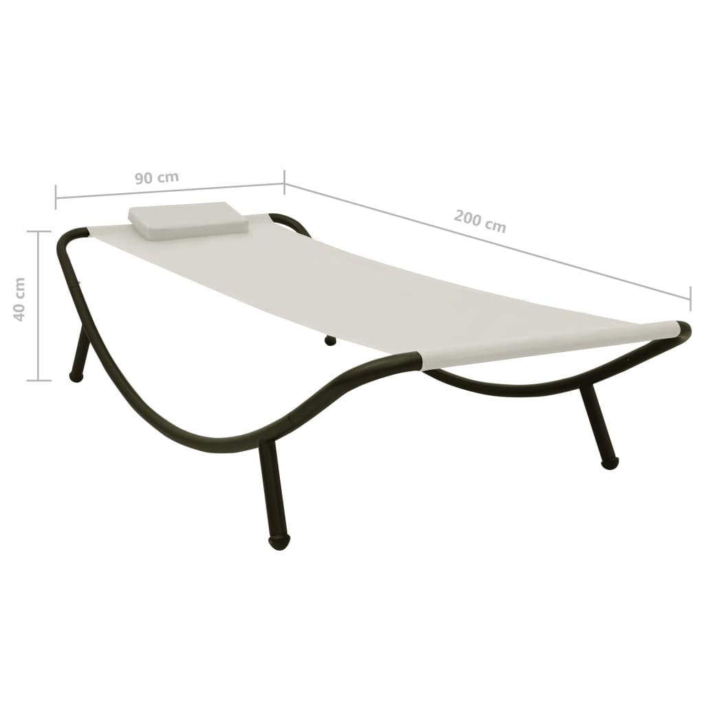 Gartenbett Creme 200 x 90 cm Stahl