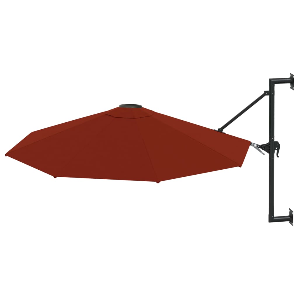 Sonnenschirm Wandmontage mit Metallmast 300 cm Terracotta-Rot
