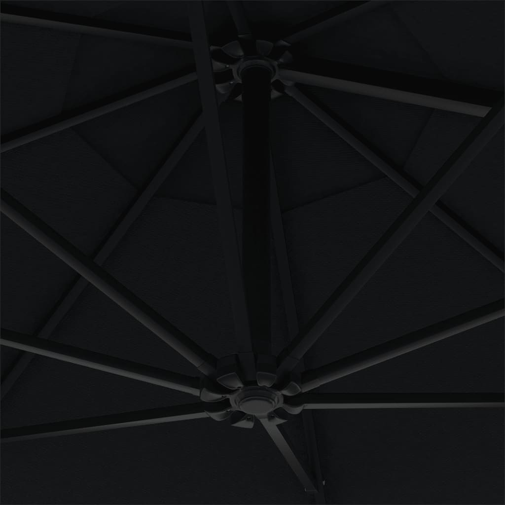 Sonnenschirm Wandmontage mit Metallmast 300 cm Schwarz