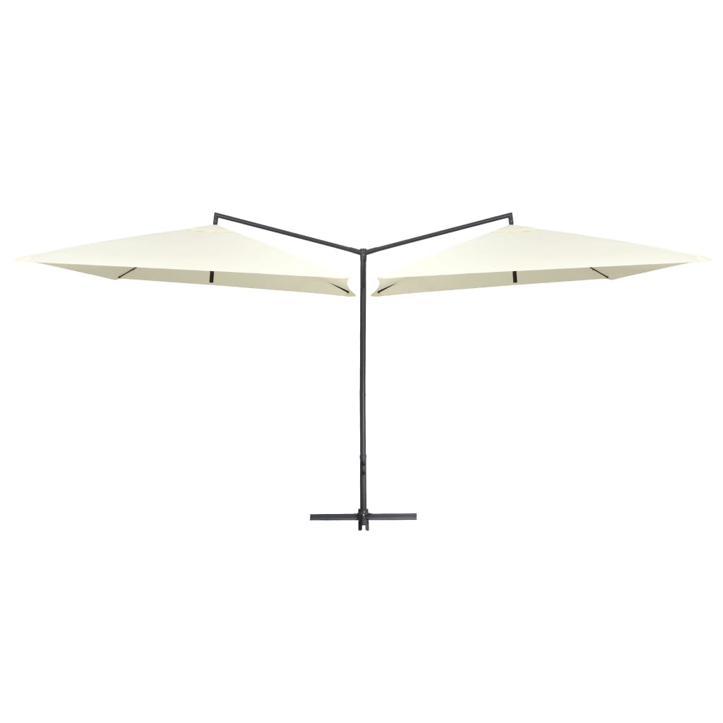 Doppelsonnenschirm mit Stahlmast 250×250 cm Sandweiß