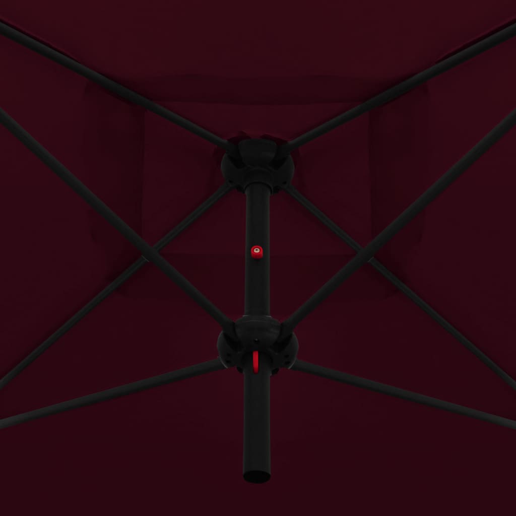 Doppelsonnenschirm mit Stahlmast 250 x 250 cm Bordeauxrot