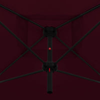 Thumbnail for Doppelsonnenschirm mit Stahlmast 250 x 250 cm Bordeauxrot