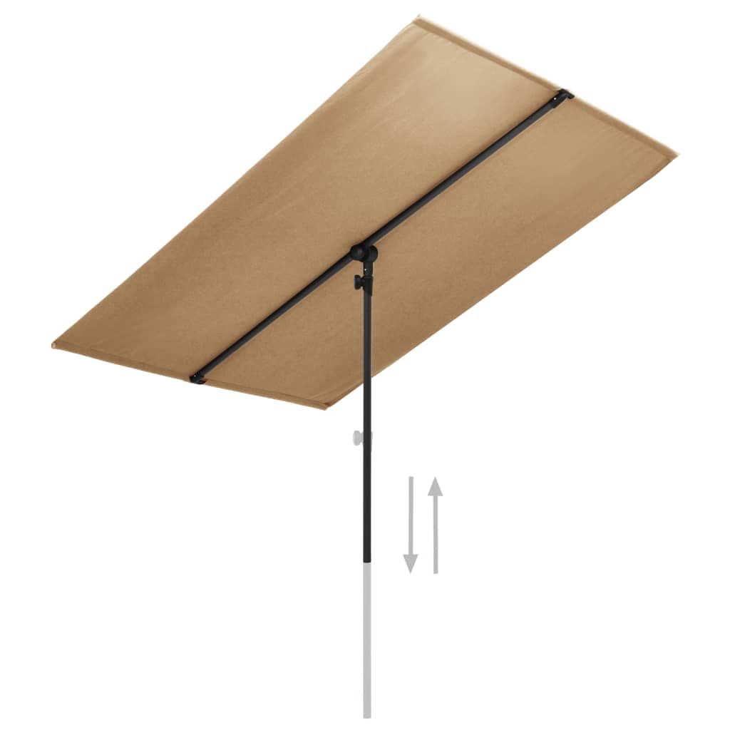 Sonnenschirm mit Aluminium-Mast 180 x 130 cm Taupe