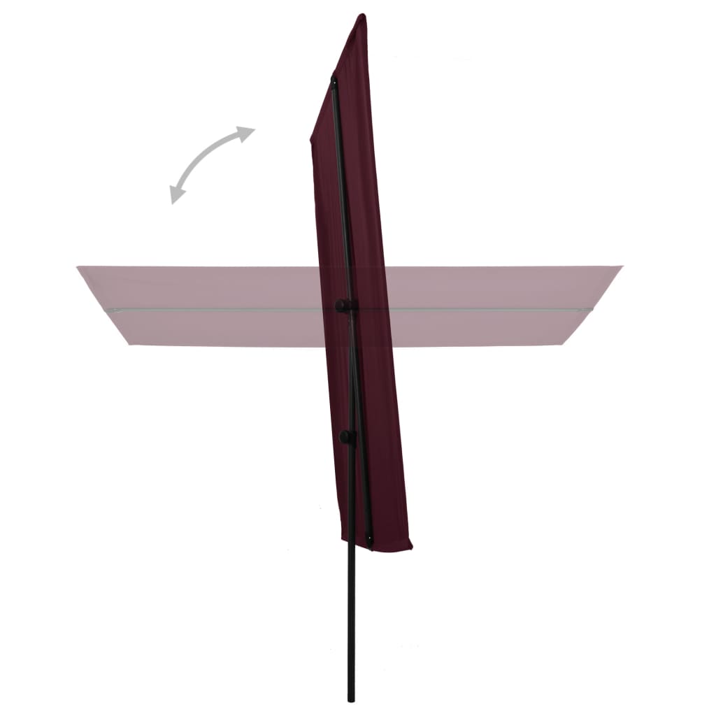 Sonnenschirm mit Aluminium-Mast 180 x 130 cm Bordeauxrot