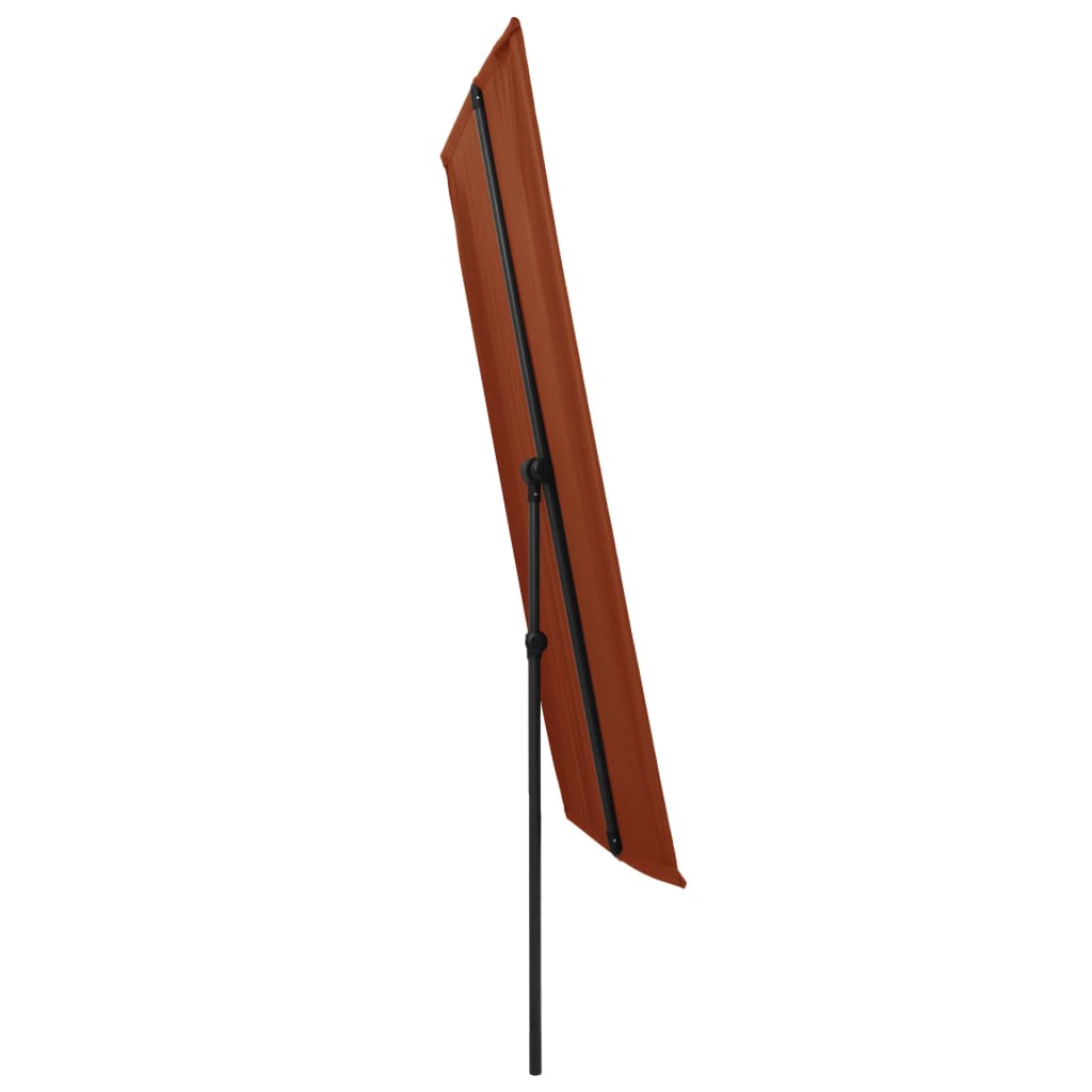 Sonnenschirm mit Aluminium-Mast 180 x 130 cm Terracotta-Rot