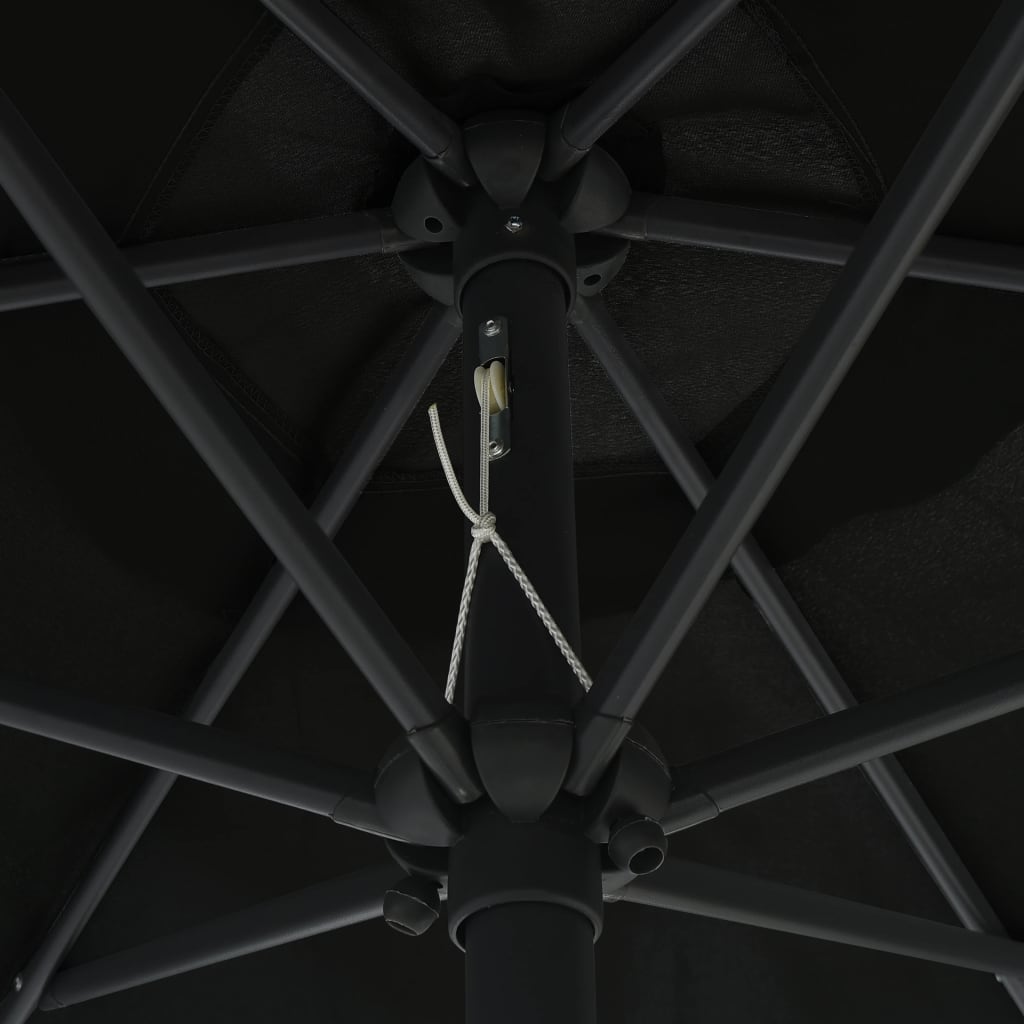 Sonnenschirm mit Aluminium-Mast 270 x 246 cm Schwarz