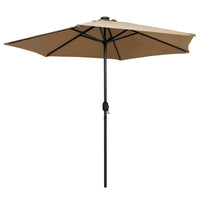 Thumbnail for Sonnenschirm mit LED-Leuchten & Aluminium-Mast 270 cm Taupe