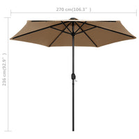 Thumbnail for Sonnenschirm mit LED-Leuchten & Aluminium-Mast 270 cm Taupe