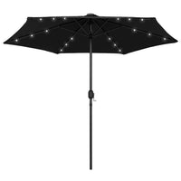Thumbnail for Sonnenschirm mit LED-Leuchten & Aluminium-Mast 270 cm Schwarz
