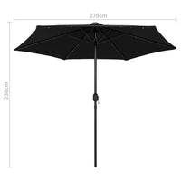 Thumbnail for Sonnenschirm mit LED-Leuchten & Aluminium-Mast 270 cm Schwarz