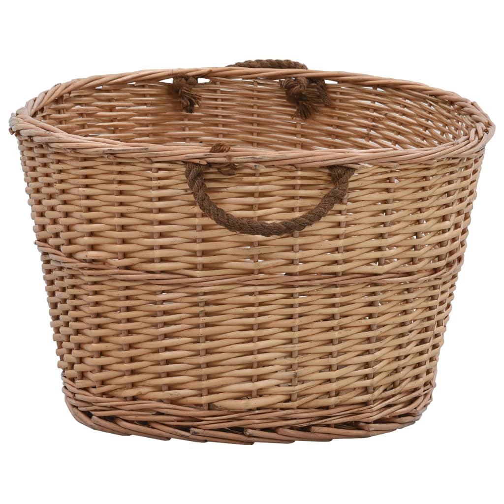 Holzkorb mit Tragegriffen 88 x 57 x 34 cm Natur Weide