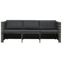 Thumbnail for 4-tlg. Garten-Lounge-Set mit Auflagen Poly Rattan Grau