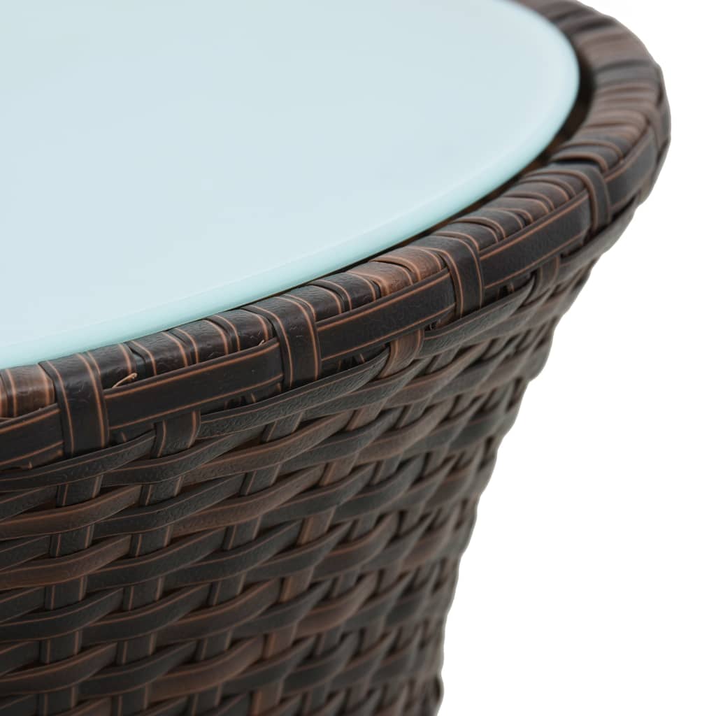 Garten-Beistelltisch Trommelform Braun Poly Rattan