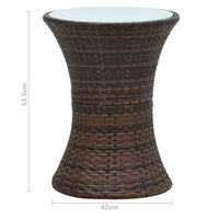 Thumbnail for Garten-Beistelltisch Trommelform Braun Poly Rattan