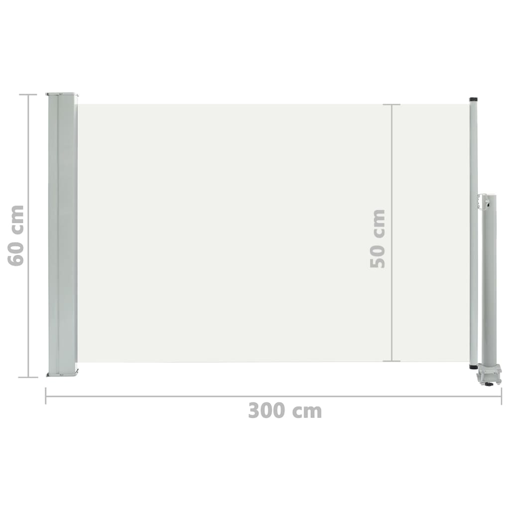 Ausziehbare Seitenmarkise 60×300 cm Creme