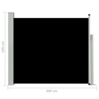 Thumbnail for Ausziehbare Seitenmarkise 100×300 cm Schwarz
