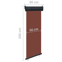 Thumbnail for Balkon-Seitenmarkise 60 × 250 cm Braun