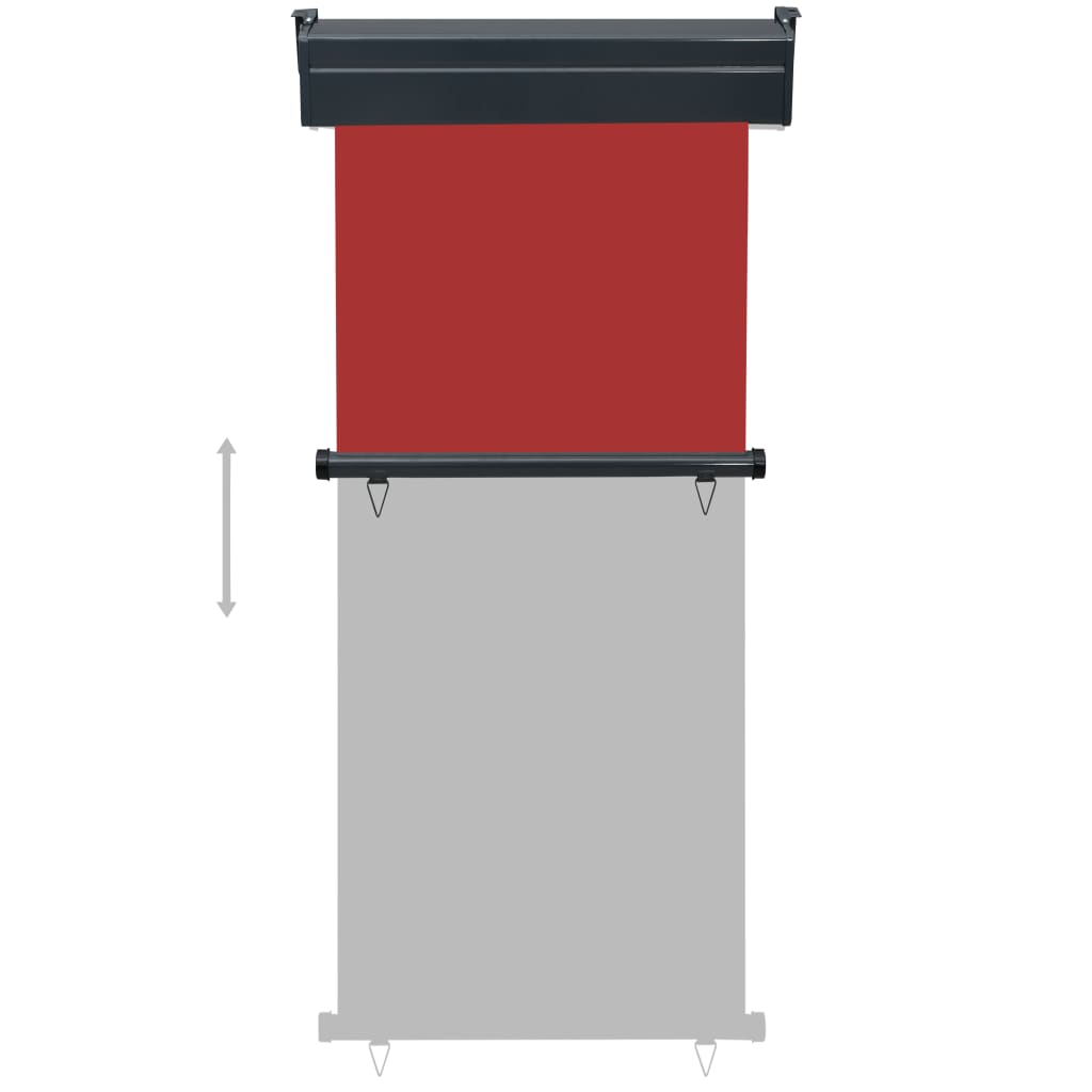 Balkon-Seitenmarkise 80 × 250 cm Rot
