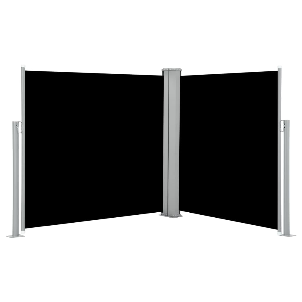 Ausziehbare Seitenmarkise Schwarz 100 x 600 cm
