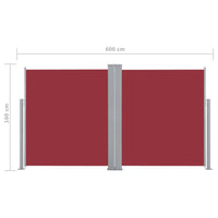 Thumbnail for Ausziehbare Seitenmarkise Rot 160 x 600 cm