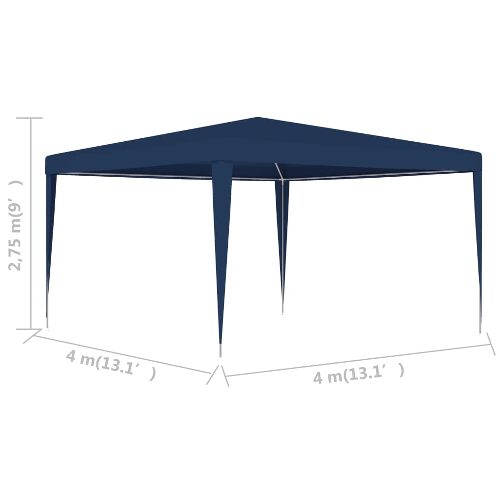 Partyzelt 4 x 4 m Blau