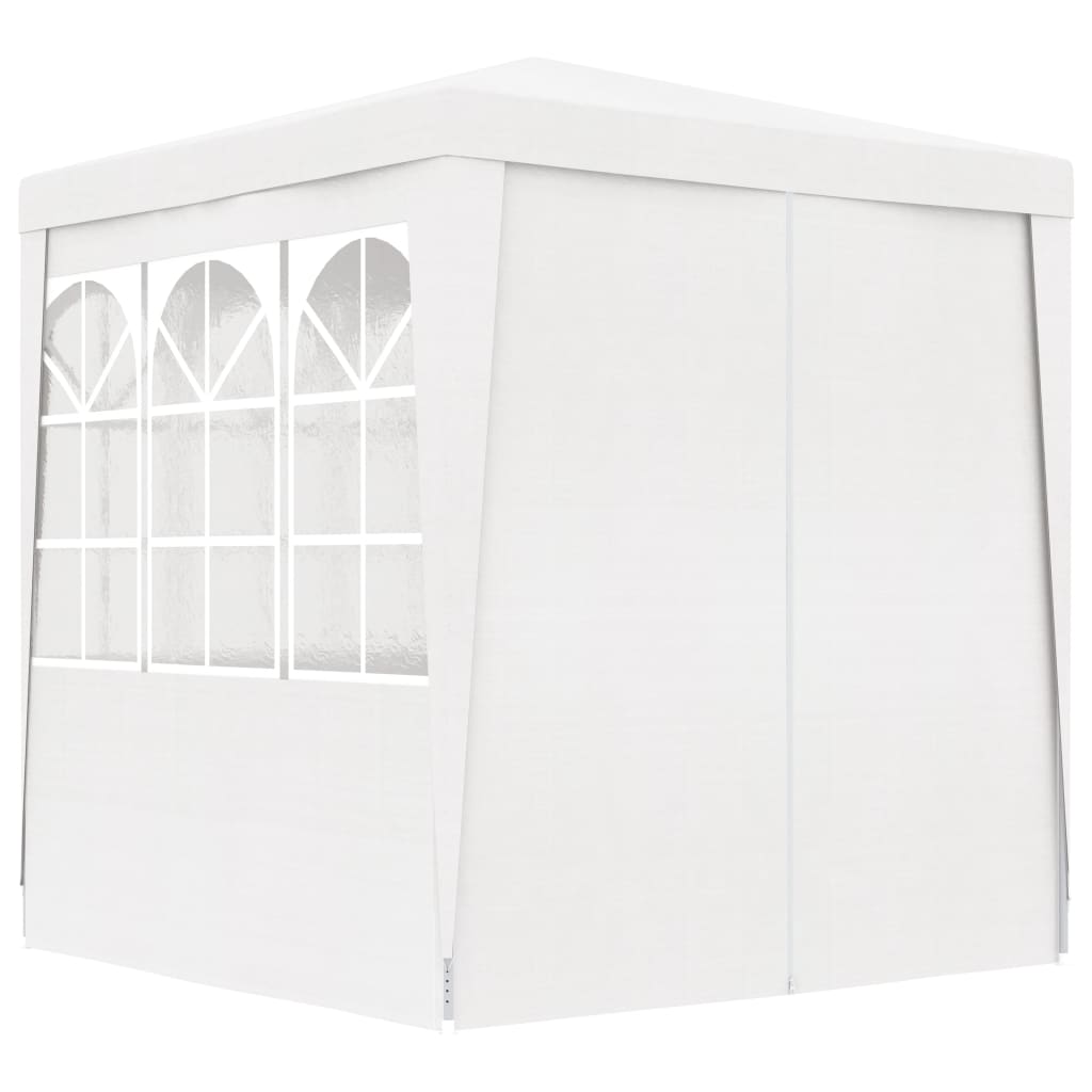 Profi-Partyzelt mit Seitenwänden 2,5x2,5 m Weiß 90 g/m²