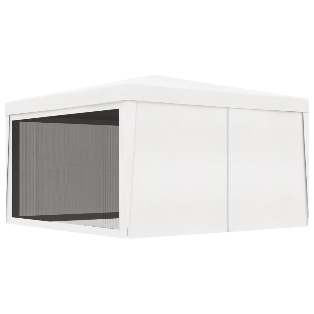 Partyzelt mit 4 Netz-Seitenwänden 4 x 4 m Weiß