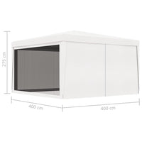 Thumbnail for Partyzelt mit 4 Netz-Seitenwänden 4 x 4 m Weiß