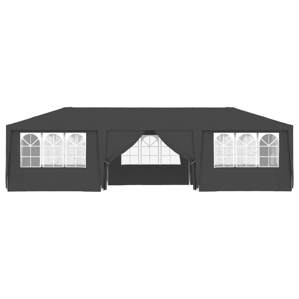 Profi-Partyzelt mit Seitenwänden 4×9 m Anthrazit 90 g/m²