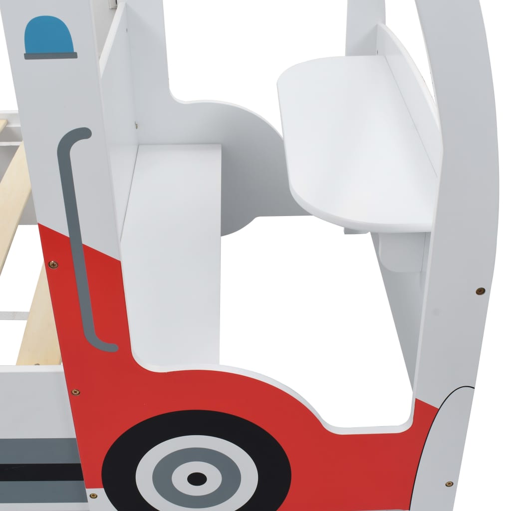 Polizeiauto-Kinderbett mit Memory-Schaum-Matratze 90×200 cm