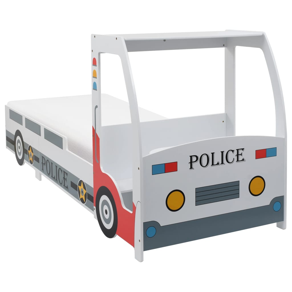 Polizeiauto-Kinderbett mit Matratze 90x200 cm 7 Zone H2 H3