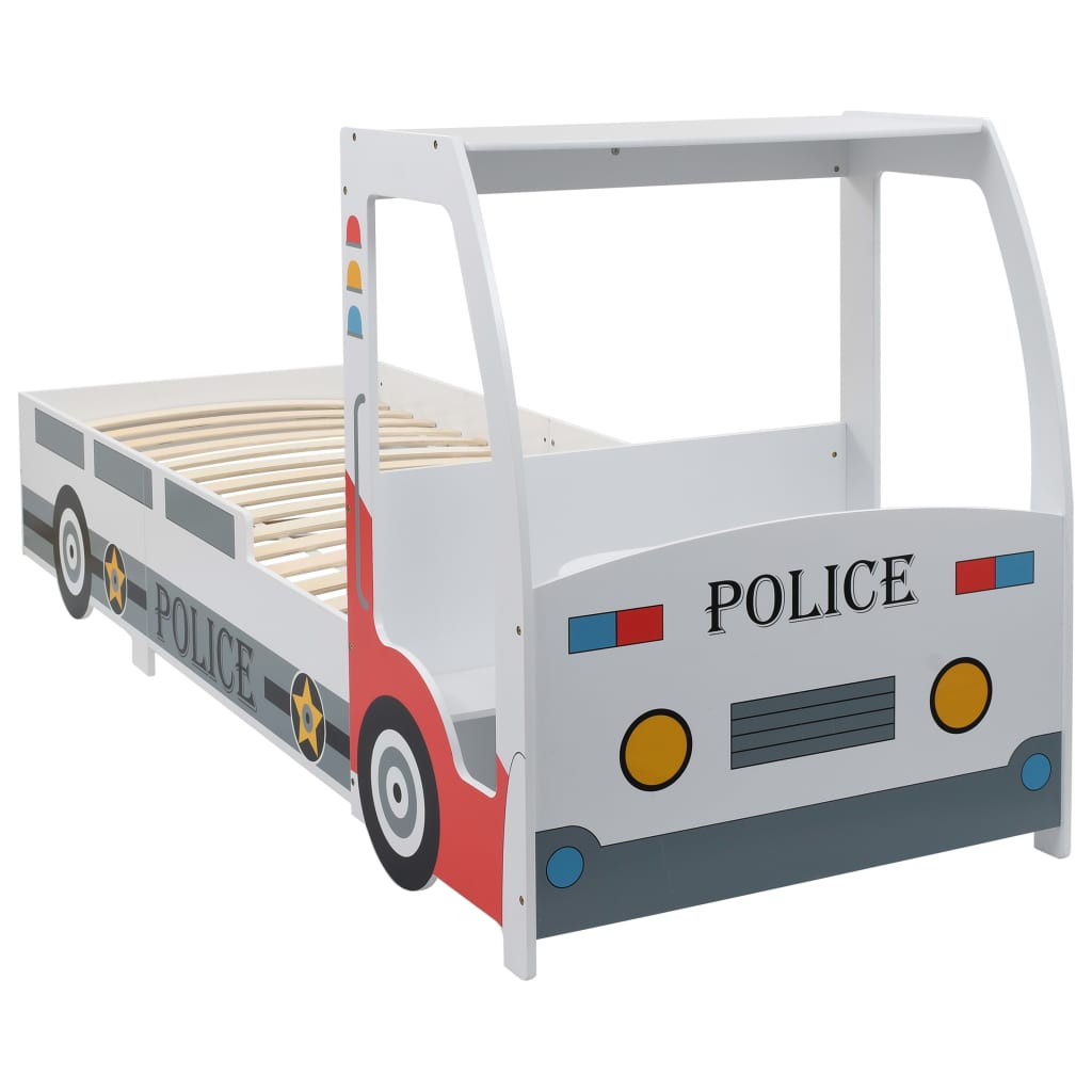 Polizeiauto-Kinderbett mit Matratze 90x200 cm 7 Zone H2 H3