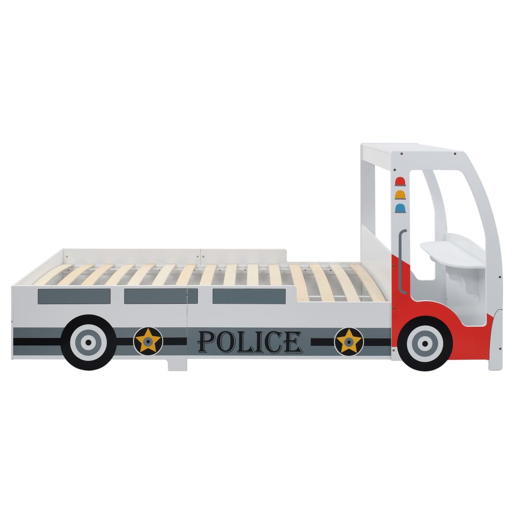 Polizeiauto-Kinderbett mit Matratze 90x200 cm 7 Zone H2 H3
