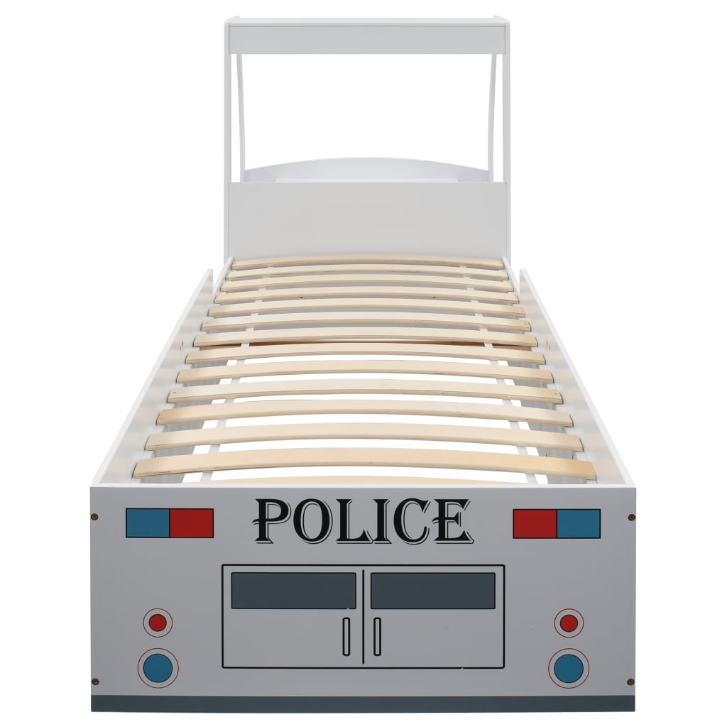 Polizeiauto-Kinderbett mit Matratze 90x200 cm 7 Zone H2