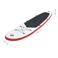 Thumbnail for Stand Up Paddle Surfboard SUP Aufblasbar Rot und Weiß