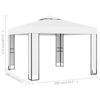 Thumbnail for Pavillon mit Doppeldach 3 x 3 m Weiß