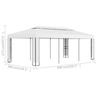 Thumbnail for Pavillon mit Doppeldach 3 x 6 m Weiß