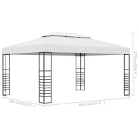 Thumbnail for Gartenpavillon Pulverbeschichteter Stahl 4x3x2,7 m Weiß