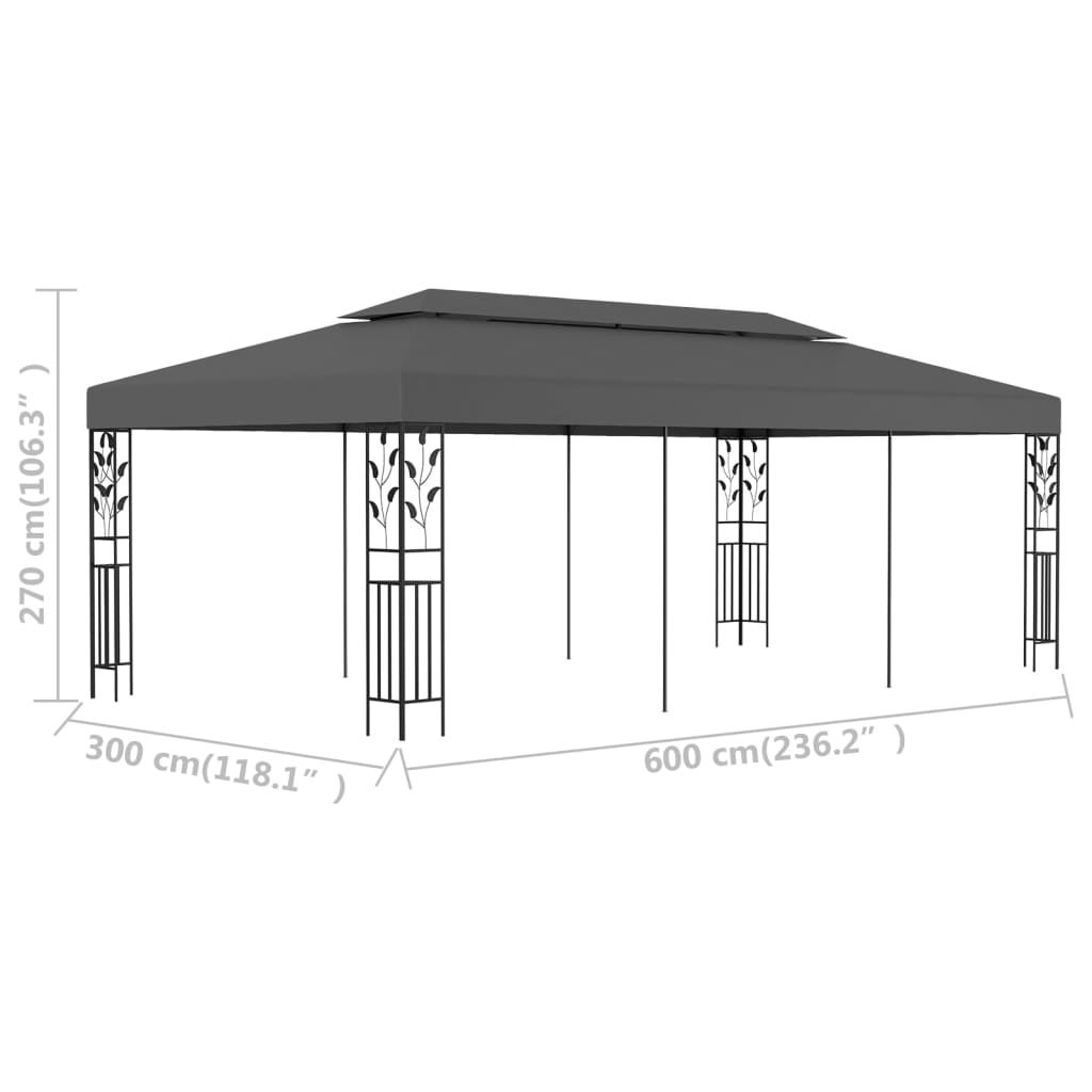 Pavillon 3x6 m Anthrazit
