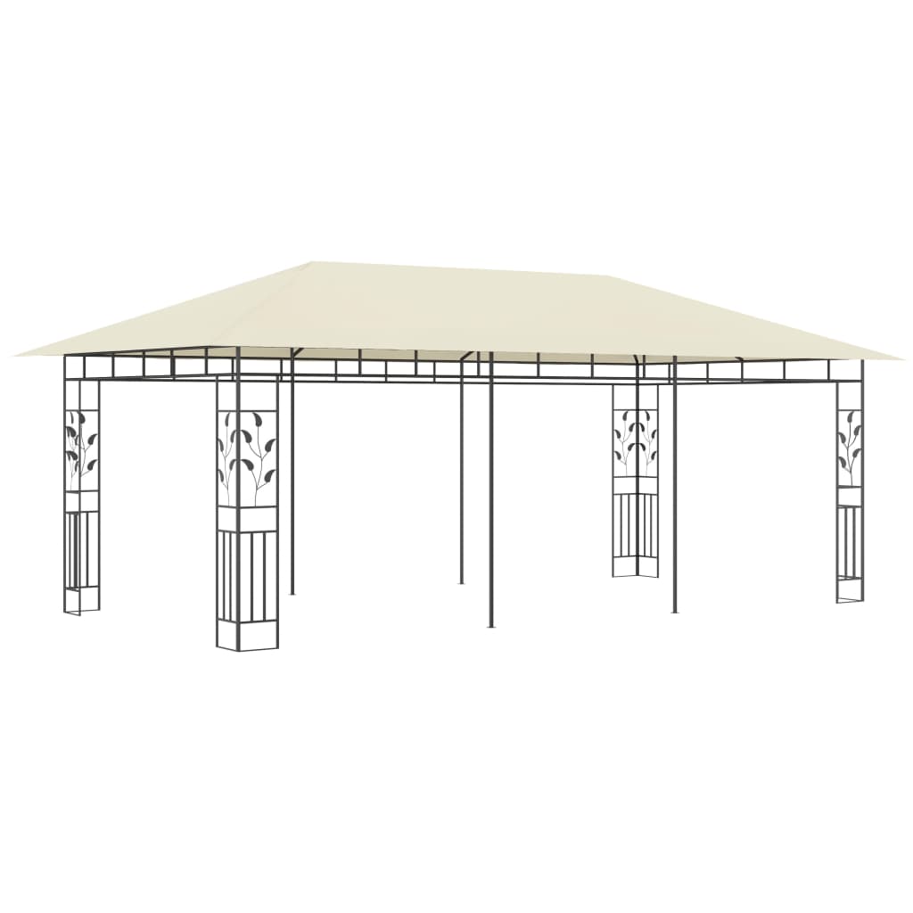 Pavillon mit Moskitonetz 6x3x2,73 m Creme