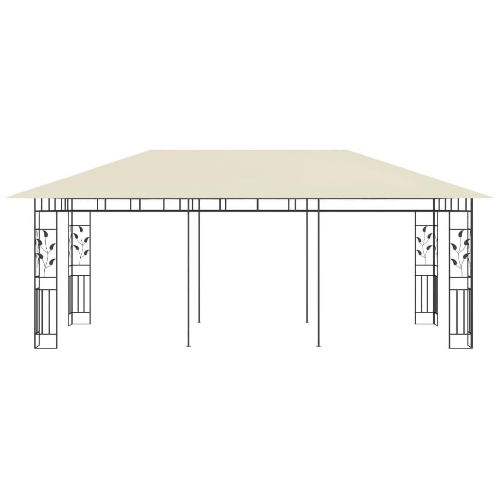 Pavillon mit Moskitonetz 6x3x2,73 m Creme