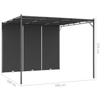 Thumbnail for Gartenpavillon mit Seitenvorhang 3x3x2,25 m Anthrazit