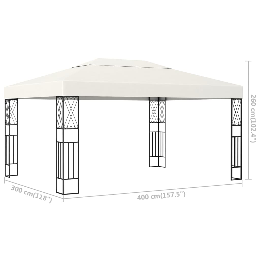 Pavillon 3×4 m Creme Stoff