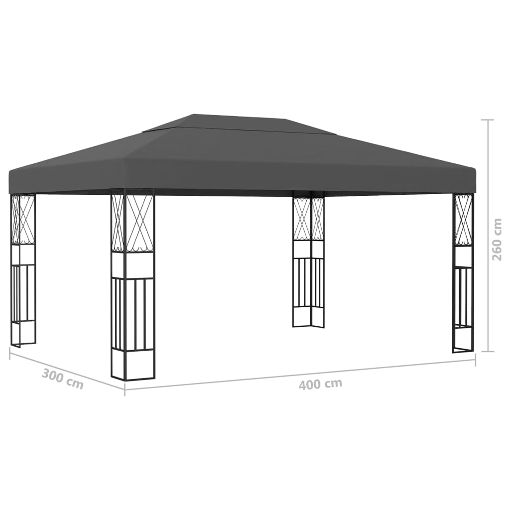 Pavillon 3×4 m Anthrazit Stoff