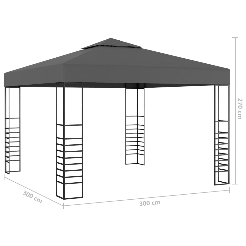 Gartenpavillon 3×3 m Anthrazit